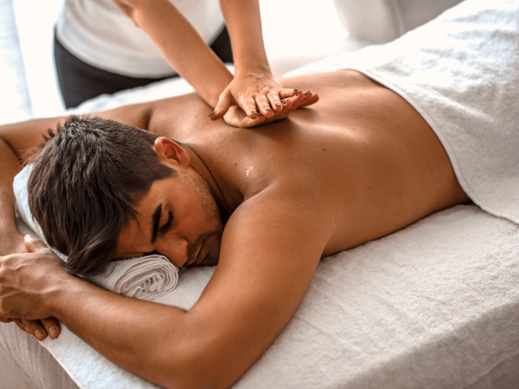 Full body massage in progress