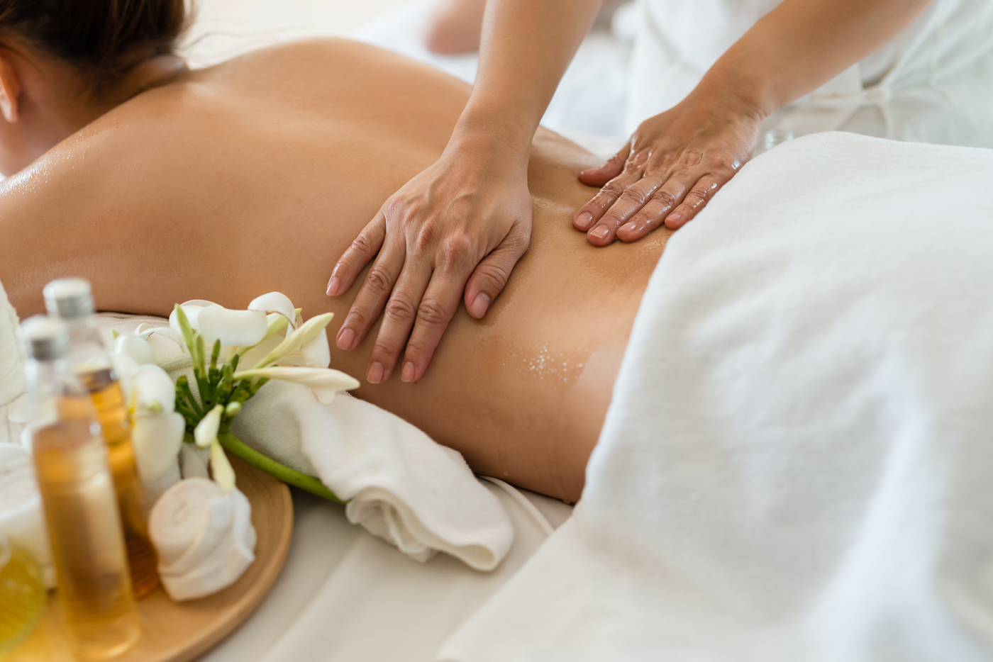 Aromatherapy massage with essential oils
